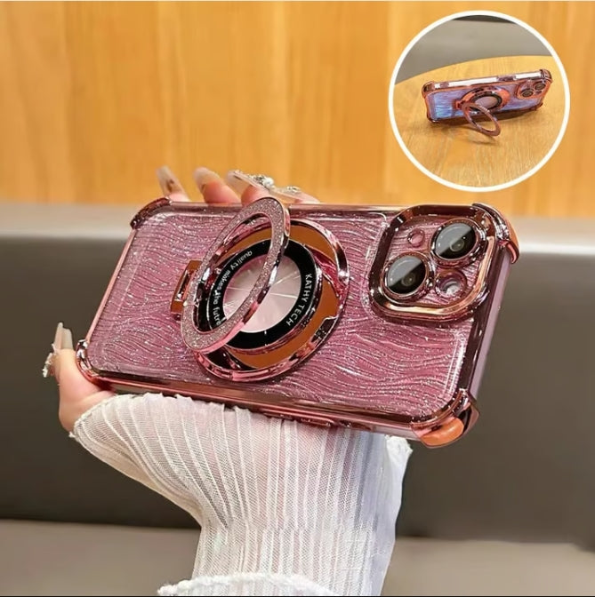 For iPhone Four Corners Airbag Drop Protection Magnetic Stand Case