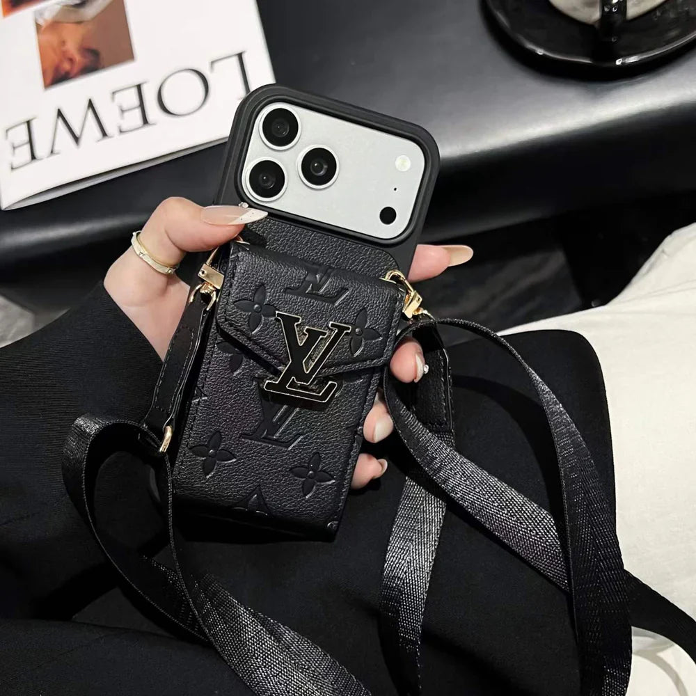 New Leather Crossbody Phone Case– Empreinte Accordion & Metal Logo