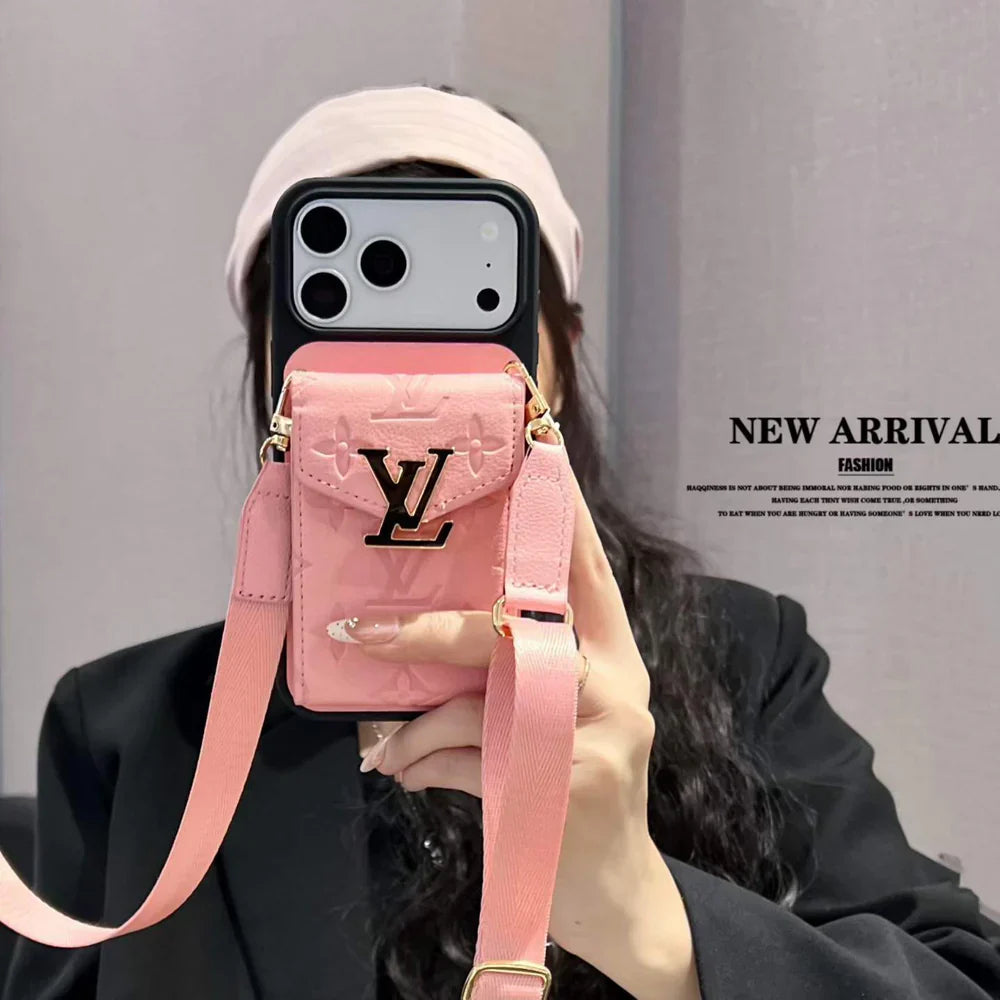 New Leather Crossbody Phone Case– Empreinte Accordion & Metal Logo