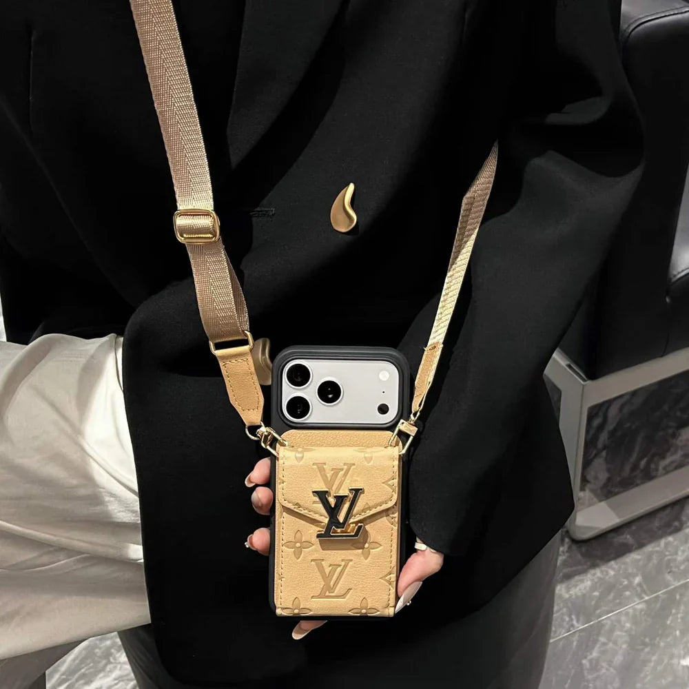 New Leather Crossbody Phone Case– Empreinte Accordion & Metal Logo
