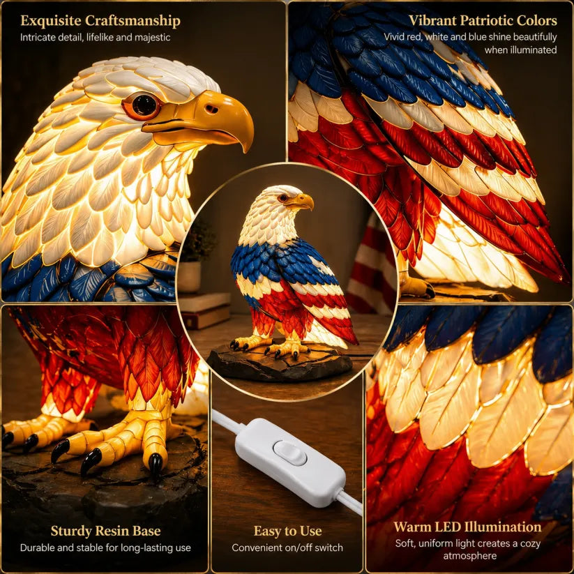š„ Limited Edition š - U.S. 250th Eagle Stained Glass Wall Lamp