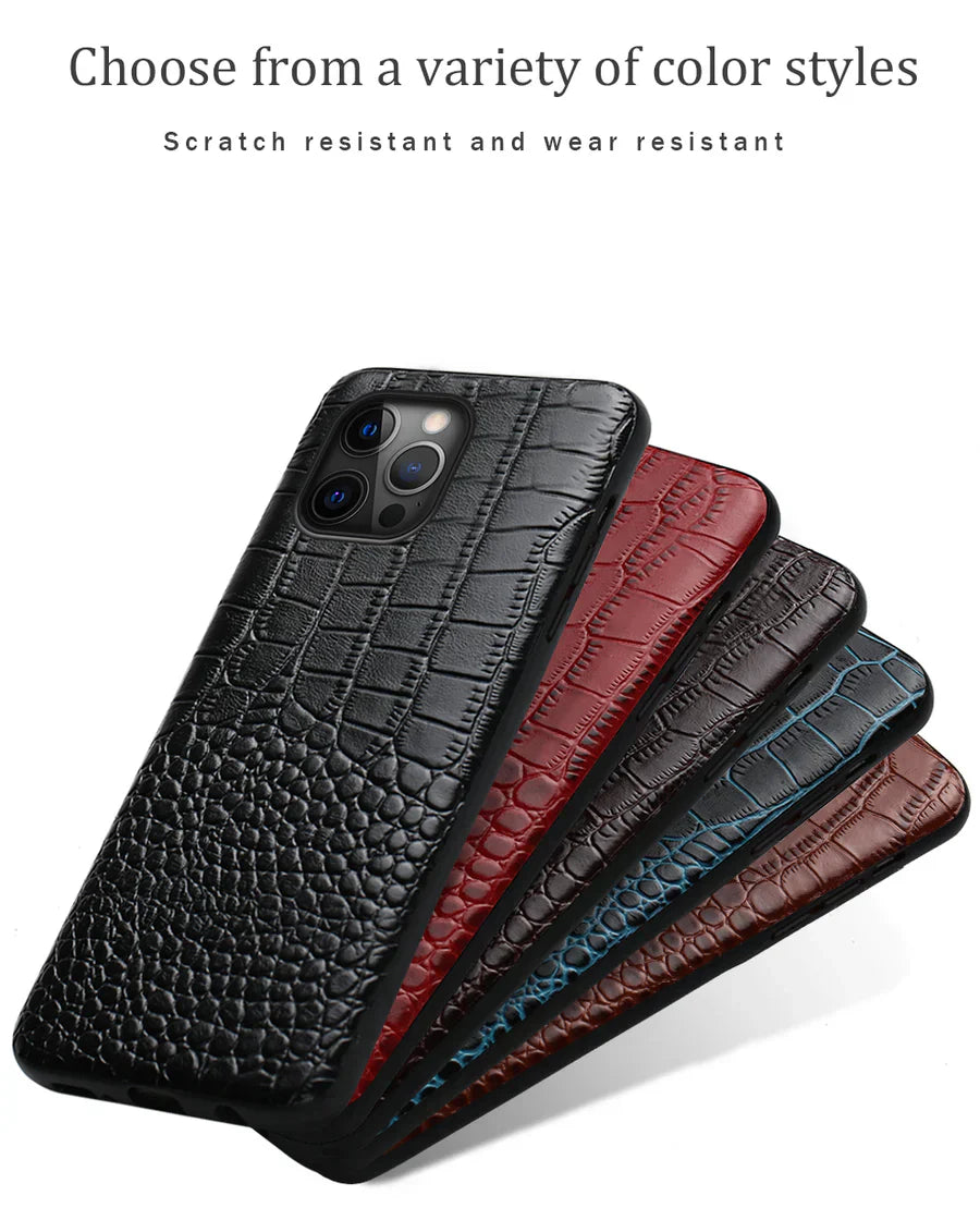Full protective Lmitation Crocodile Leather Texture Phone Case for iPhone