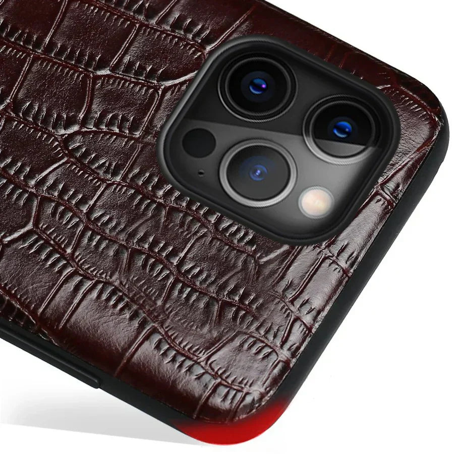 Full protective Lmitation Crocodile Leather Texture Phone Case for iPhone