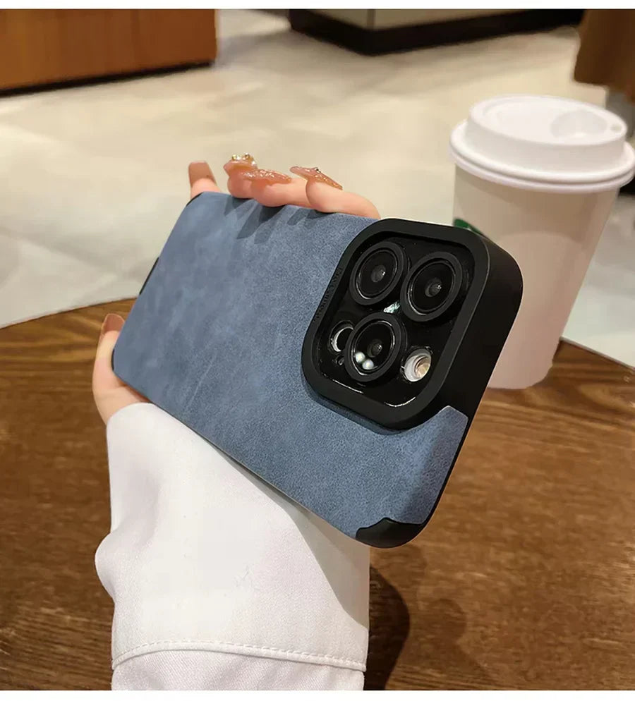 Luxury Lambskin Leather Phone Case For iPhone